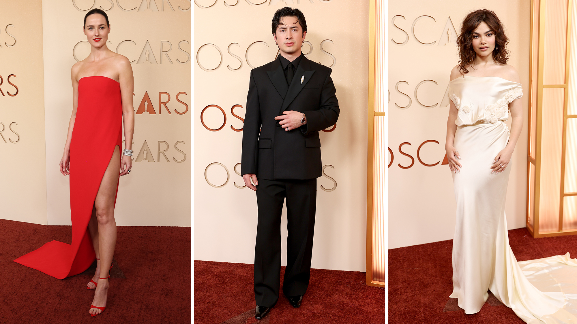 Renate Reinsve, Hudson Williams, and Ariana Greenblatt on the 2026 Academy Awards red carpet. 