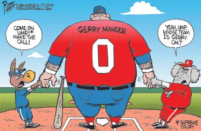 Political Cartoon U.S. Gerrymandering Democrats Republicans Supreme Court