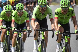 Cannondale-Drapac looking after Rigoberto Uran during the stage