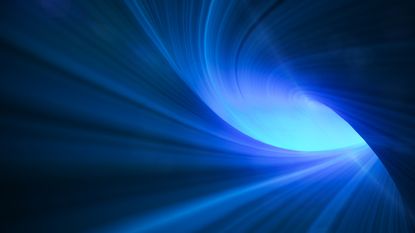 Blue light forming a tunnel.