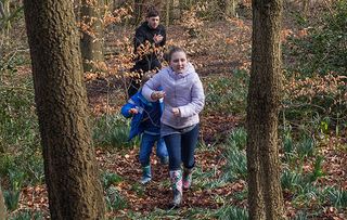 The camping trip takes a terrifying turn when Ryan appears in the woods