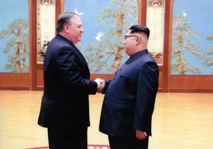 Pompeo and Kim Jong Un.