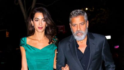 Amal Clooney and George Clooney seen on October 01, 2019 in New York City