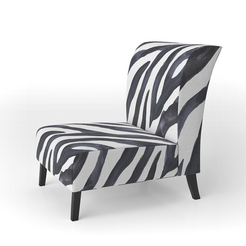 Orren Ellis Zebra Striped - Upholstered Accent Slipper Chair | Wayfair