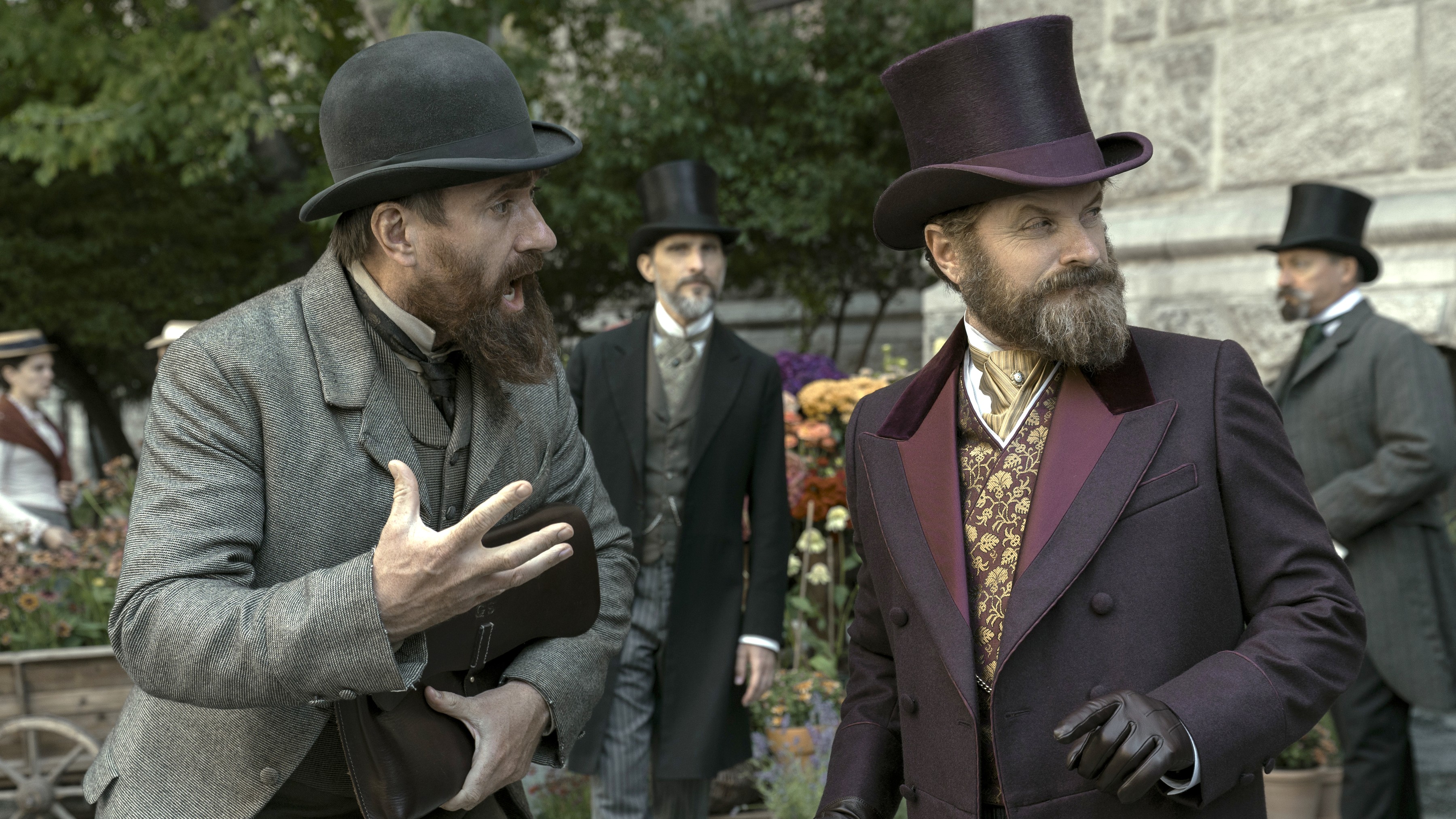 (L to R) Matthew Macfadyen as Charles Guiteau, Shea Whigham as Roscoe Conkling in episode 101 of &quot;Death by Lightning.&quot;
