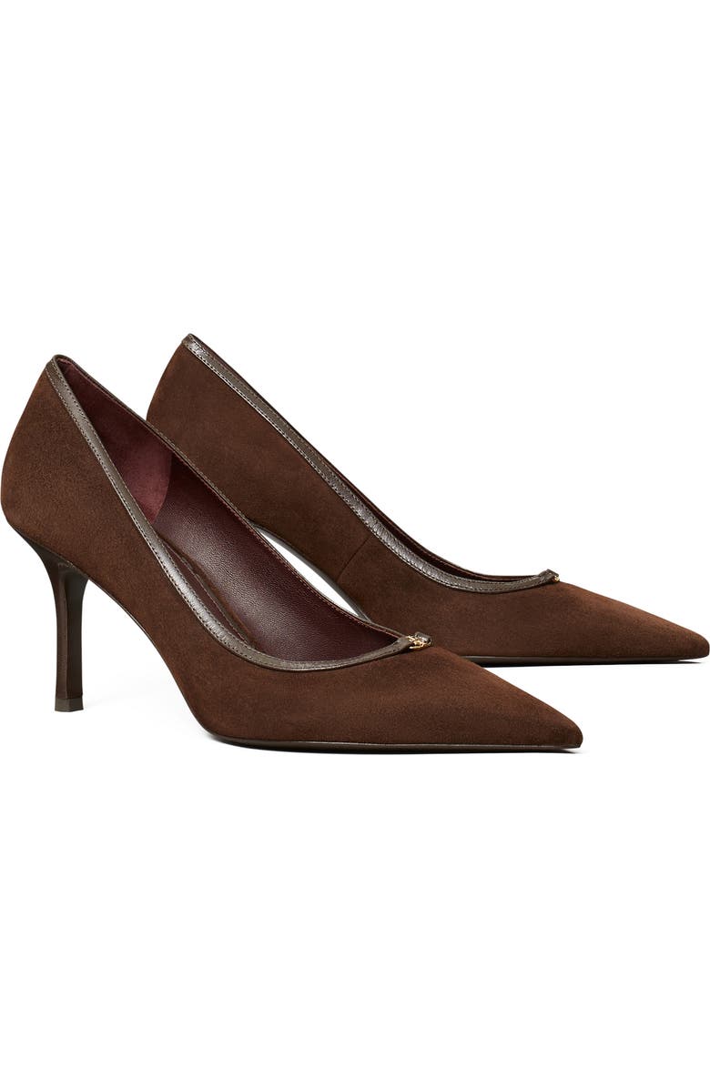 Double T-buckle pointed-toe pump