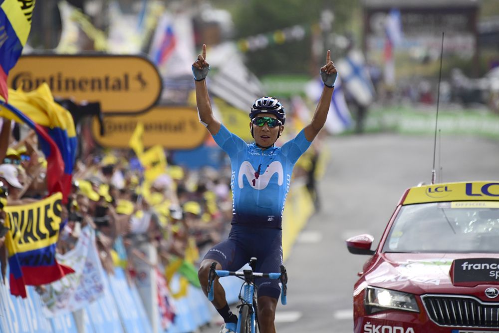 Nairo Quintana (Movistar) wins stage 18