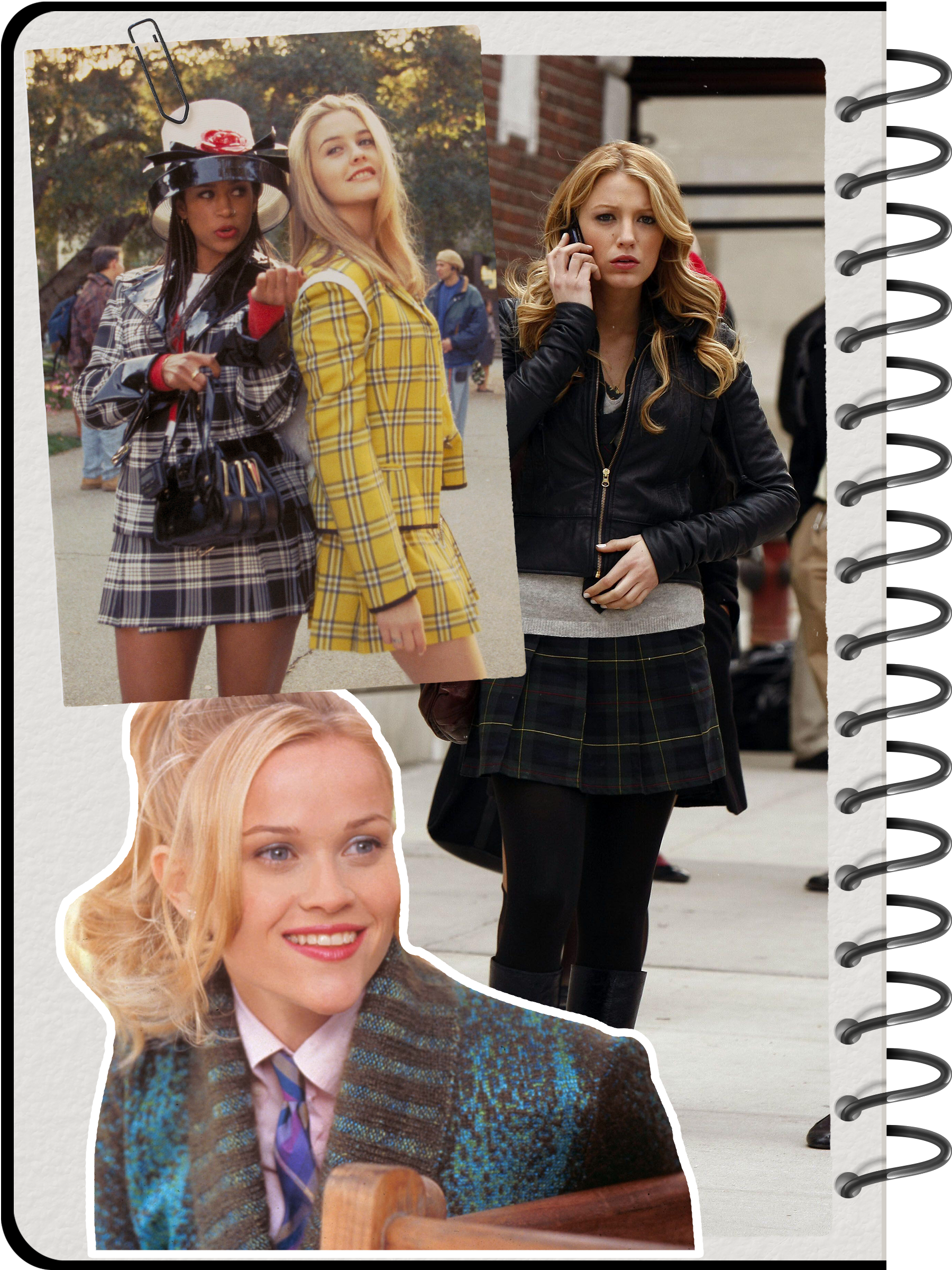 An image of preppy fashion on film and television, including in Gossip Girl, Legally Blonde and Clueless.