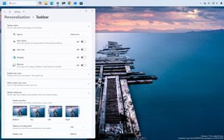 Taskbar with settings on the Windows 11 desktop in 2026.