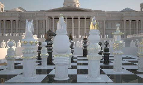 Life-sized chess set