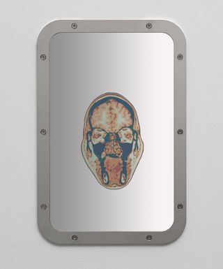 Sung Tieu Exposure To Havana Syndrome, Brain Anatomy, Coronal Plane, (Sample 17), 2022 laser engraving on stainless steel mirror