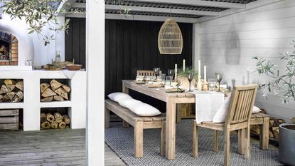 dining set from Garden Trading on covered decking