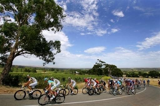 It was a clear but hot day for the peloton on stage three.