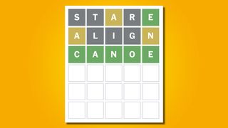 Wordle answer 695 on a yellow background