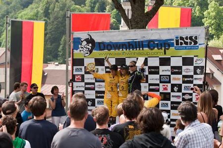 Elite women's podium: Emilie Siegenthaler, Floriane Pugin and Miriam Ruchti