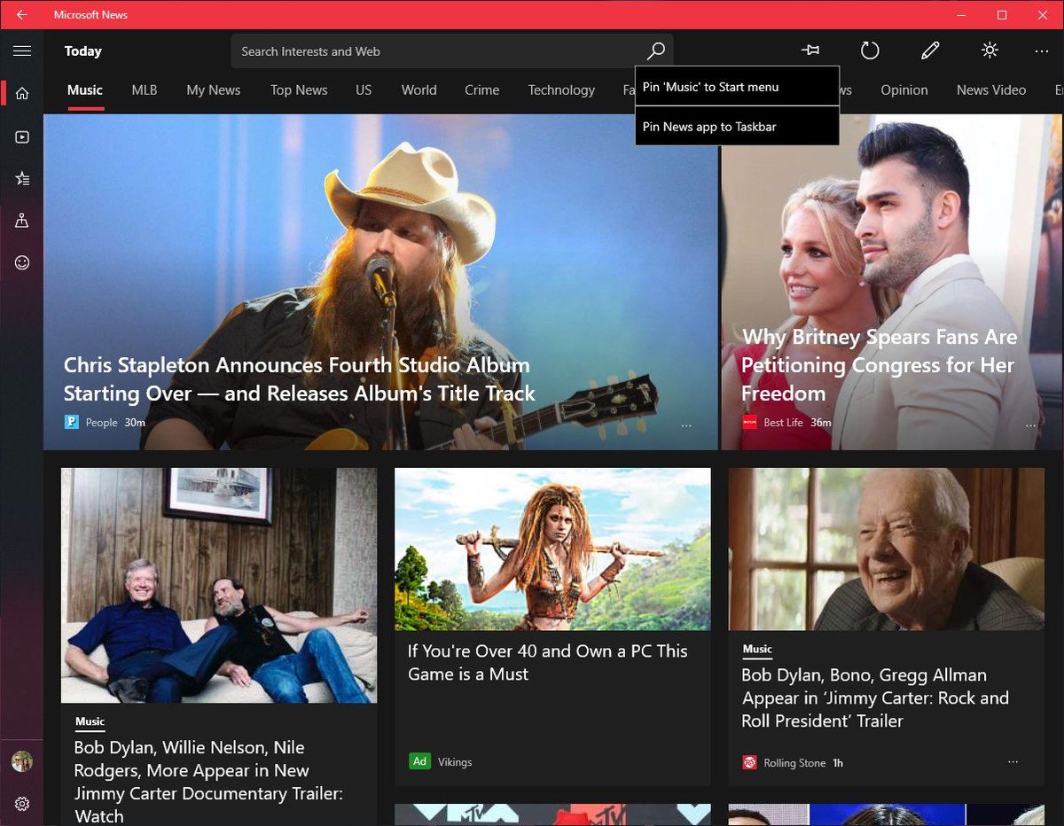 Microsoft News Pin Topic