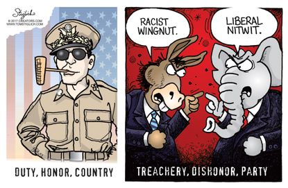 Political Cartoon U.S. Democrats Liberals Republicans Conservatives Racists