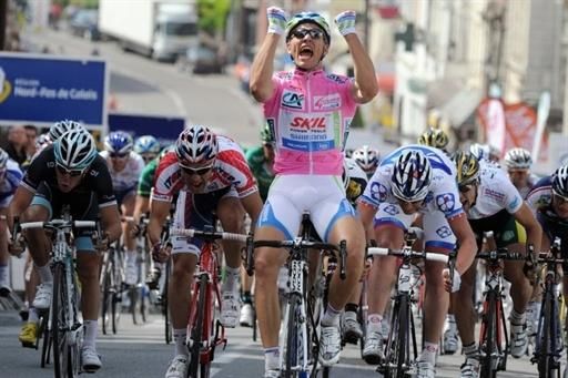 A jubilant Marcel Kittel (Skil-Shimano) upon winning stage 3