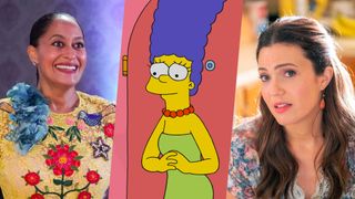 Rainbow Johnson in Black-ish; Marge Simpson in The Simpsons; Rebecca Pearson in This Is Us