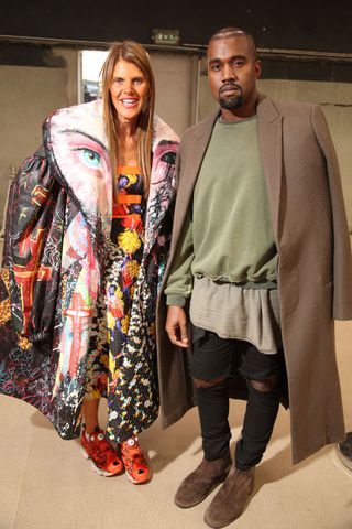 Kanye West And Anna Dello Russo At Paris Fashion Week