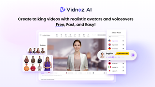 Vidnoz AI offers realistic AI-powered avatars and voiceovers for video creation and editing.