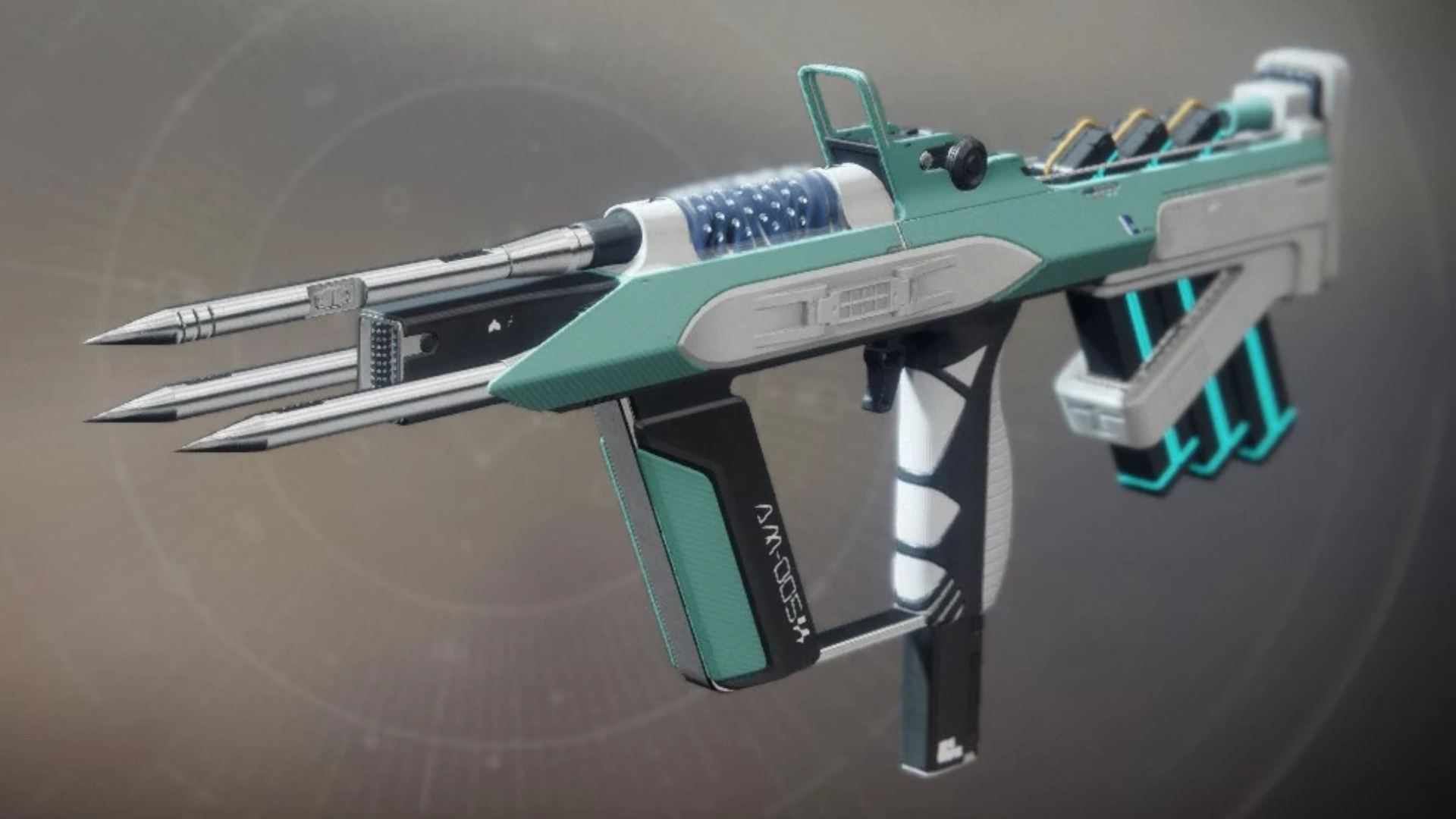 Destiny new catalysts: A side-on view of the Riskrunner Exotic weapon.