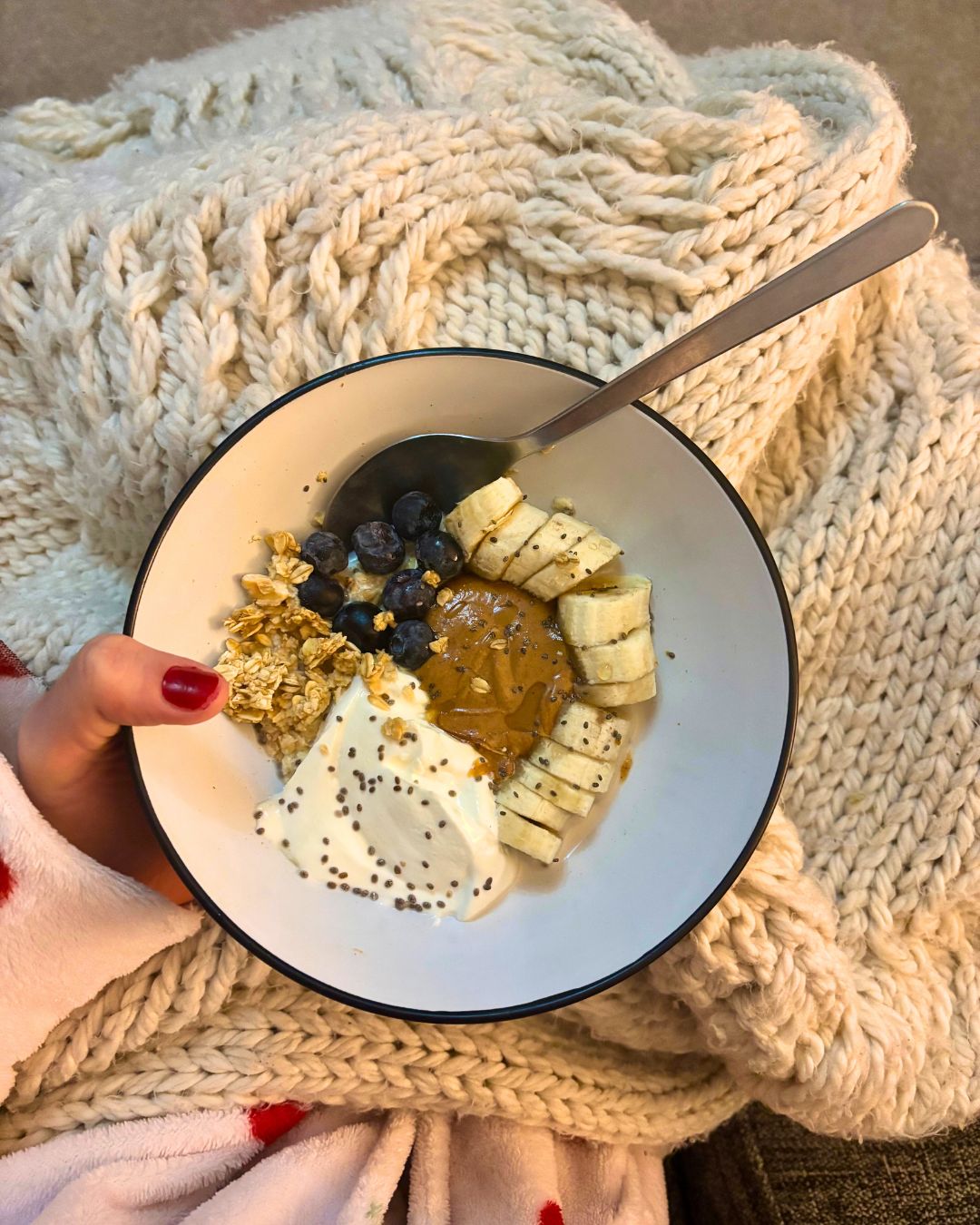 Health writer Rebecca eating breakfast first thing