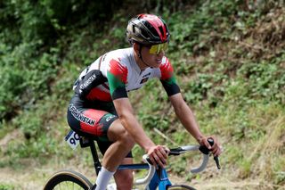 PARIS FRANCE AUGUST 04 Fariba Hashimi of Team Afghanistan competes in the breakaway during the Womens Road Race on day nine of the Olympic Games Paris 2024 at Trocadero on August 04 2024 in Paris France Photo by Alex BroadwayGetty Images