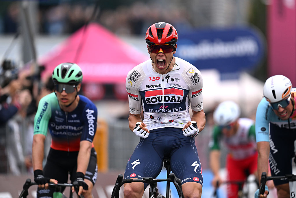 Paul Magnier celebrates his win