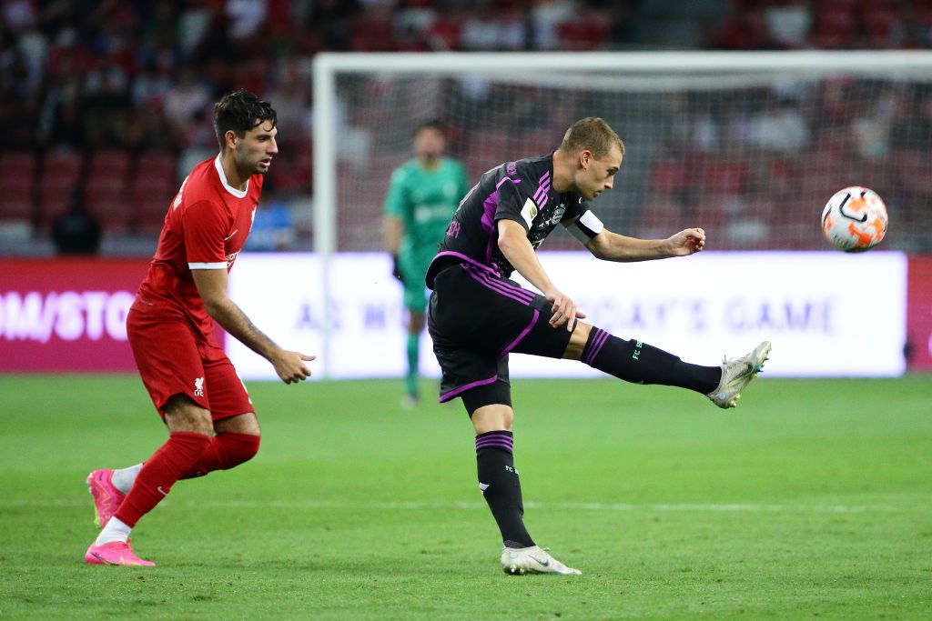 Liverpool v Bayern Munich: Joshua Kimmich in action during the pre-season friendly match between Bayern Munich and Liverpool at National Stadium