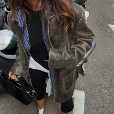 woman wearing brown loafer trend