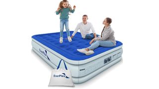 Family playing on an Enterplex air mattress