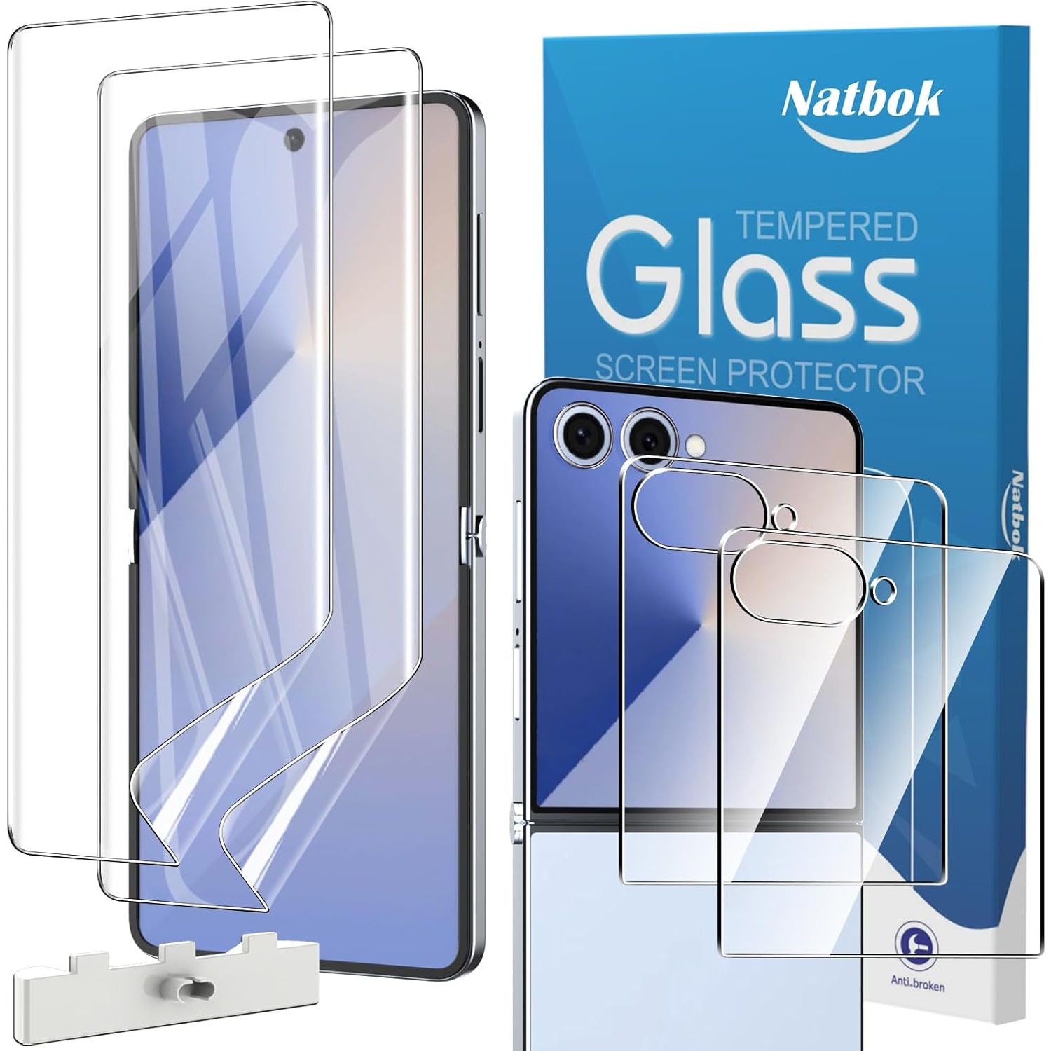 Natbok 2 Pack Soft Flexible TPU Film Screen Protector for Samsung Galaxy Z Flip 7