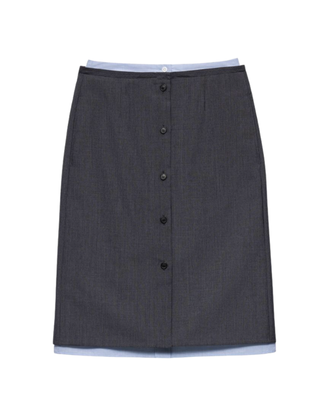 Prada, Wool-Mohair Layered Midi Skirt