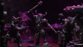 Beastmen miniatures stand ready for combat in the depths of a Space Hulk from Kill Team: Gallowfall