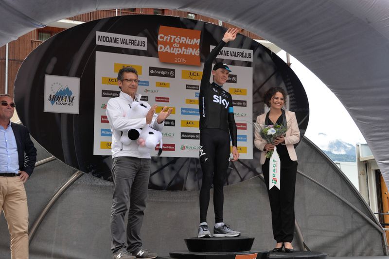 Chris Froome (Team Sky) on the podium