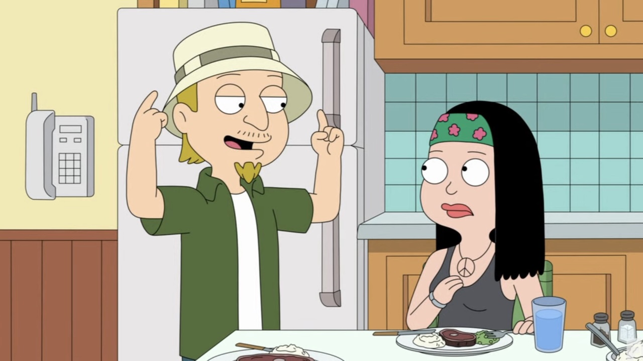Jeff pointing to his hat in American Dad's Season 20 premiere
