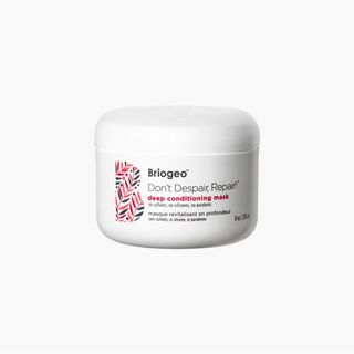 The Briogeo Don't Despair Repair Deep Conditioning Mask in a white 8oz jar for Black-owned beauty and skincare brands.
