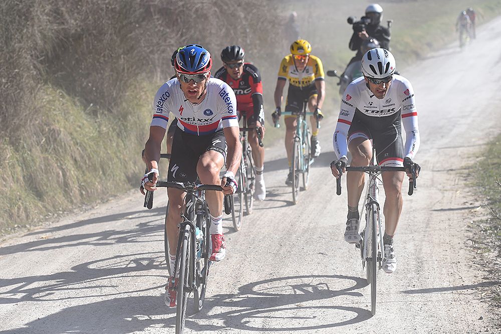 Stybar and Cancellara lead the breakaway