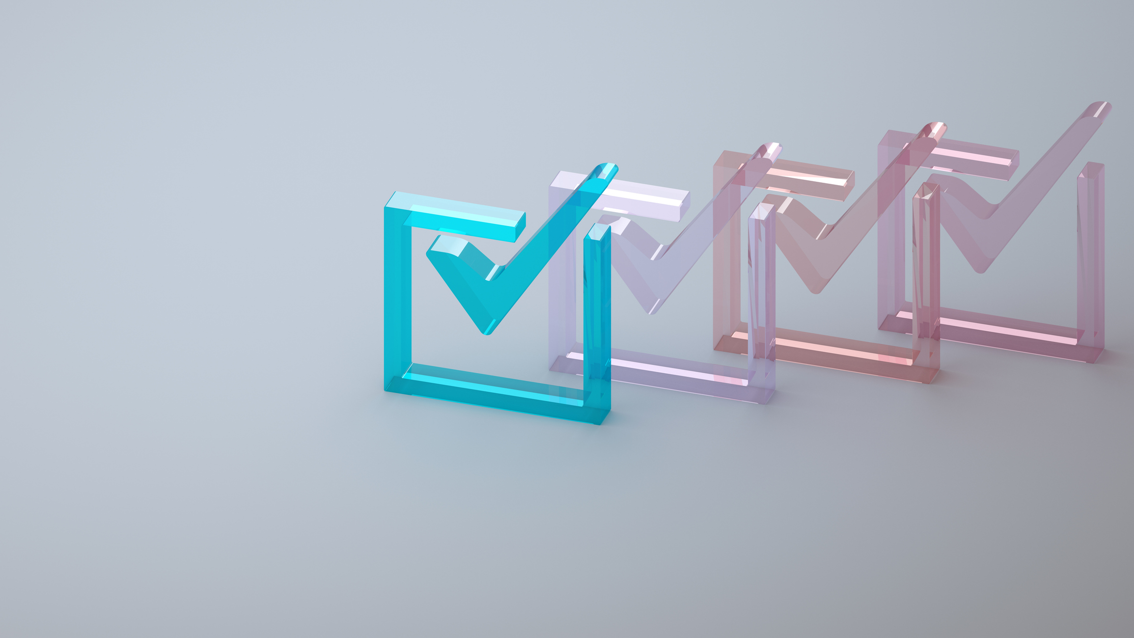 four check boxes in varied colors