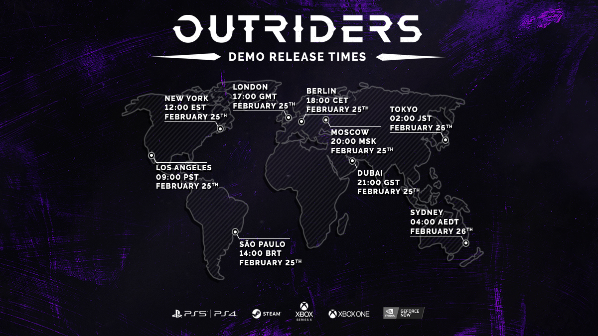 Outriders demo release times