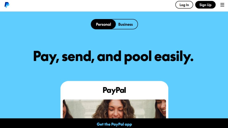 PayPal website screenshot (May 2025).