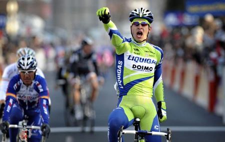 An exultant Peter Sagan (Liquigas-Doimo)