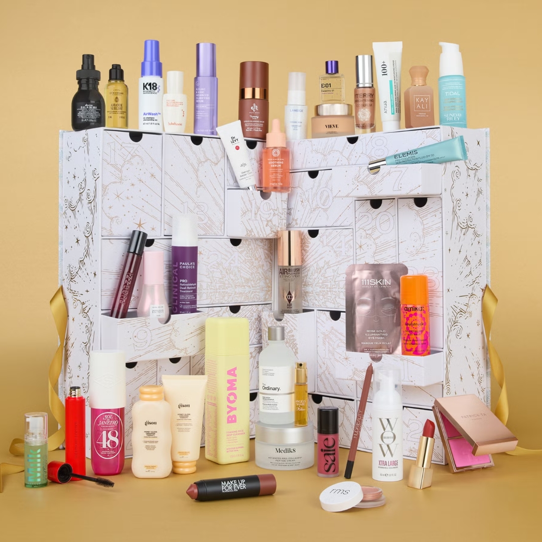 The Cult Beauty Advent Calendar Special Edition with its contents in front