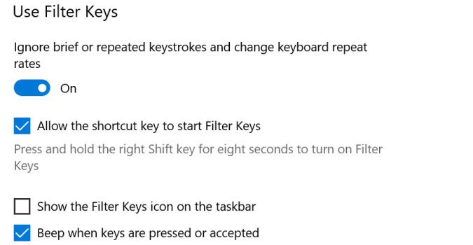 keyboard missing keystrokes windows 10