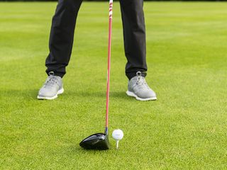 PGA Pro Nick Drane demonstrating ball position for driver