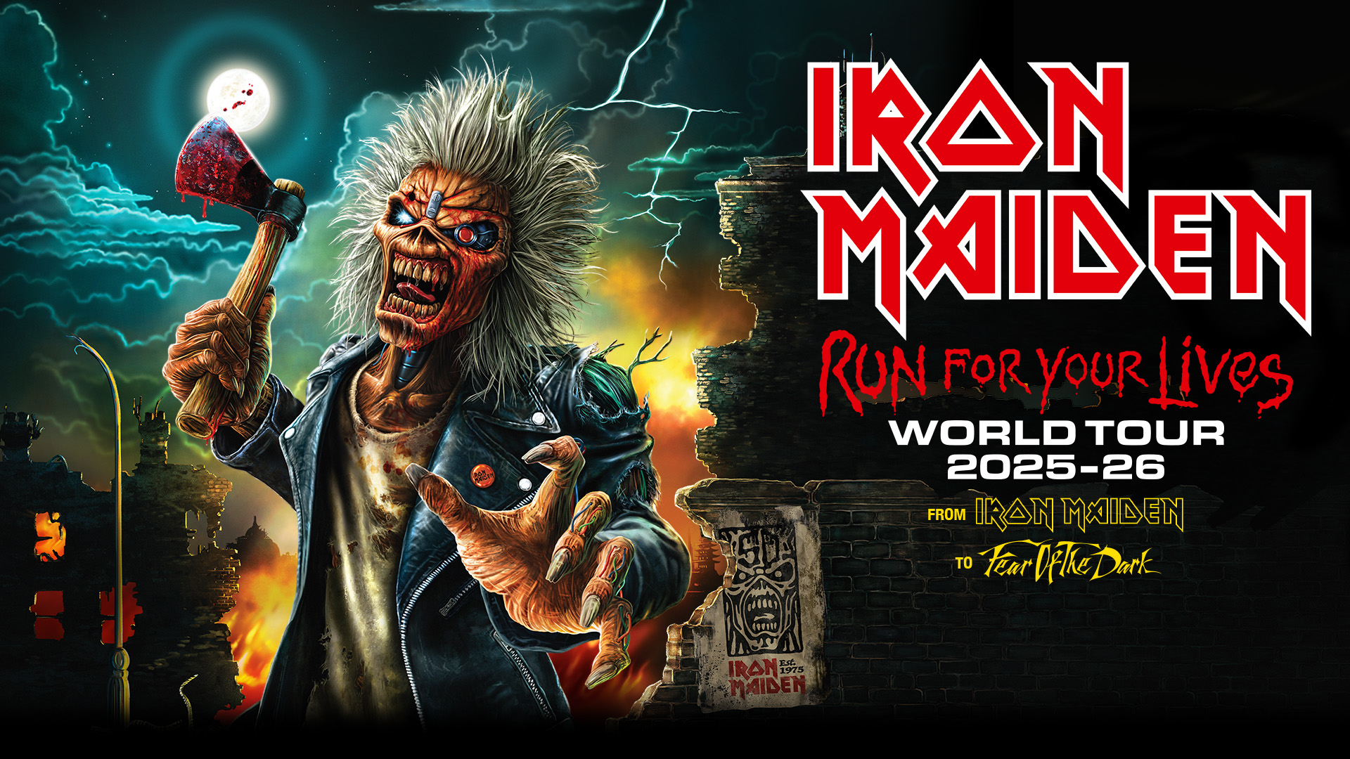 The tour art for Iron Maiden's Run For Your Lives tour