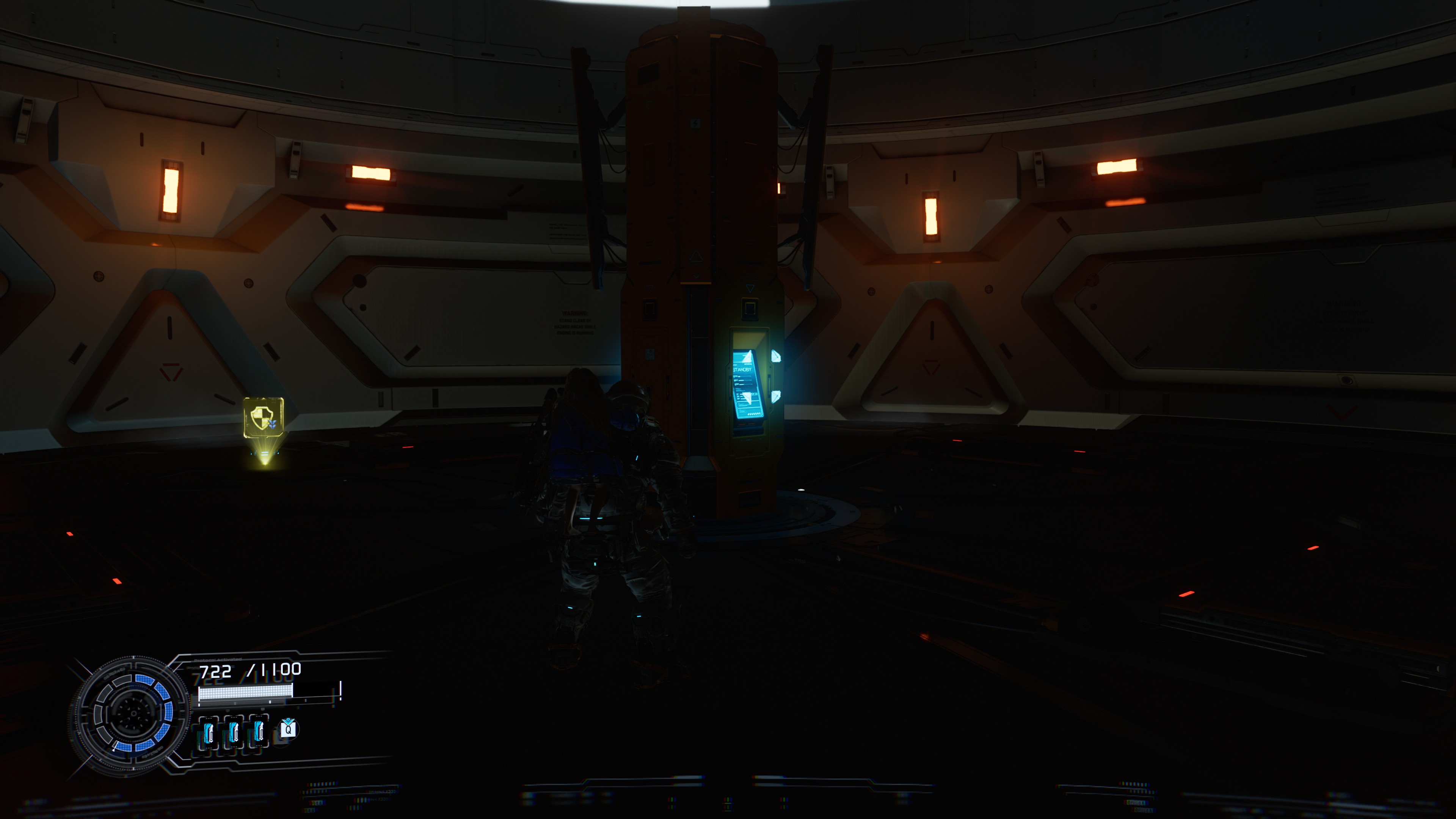 Raster screenshot of a scene from Pragmata