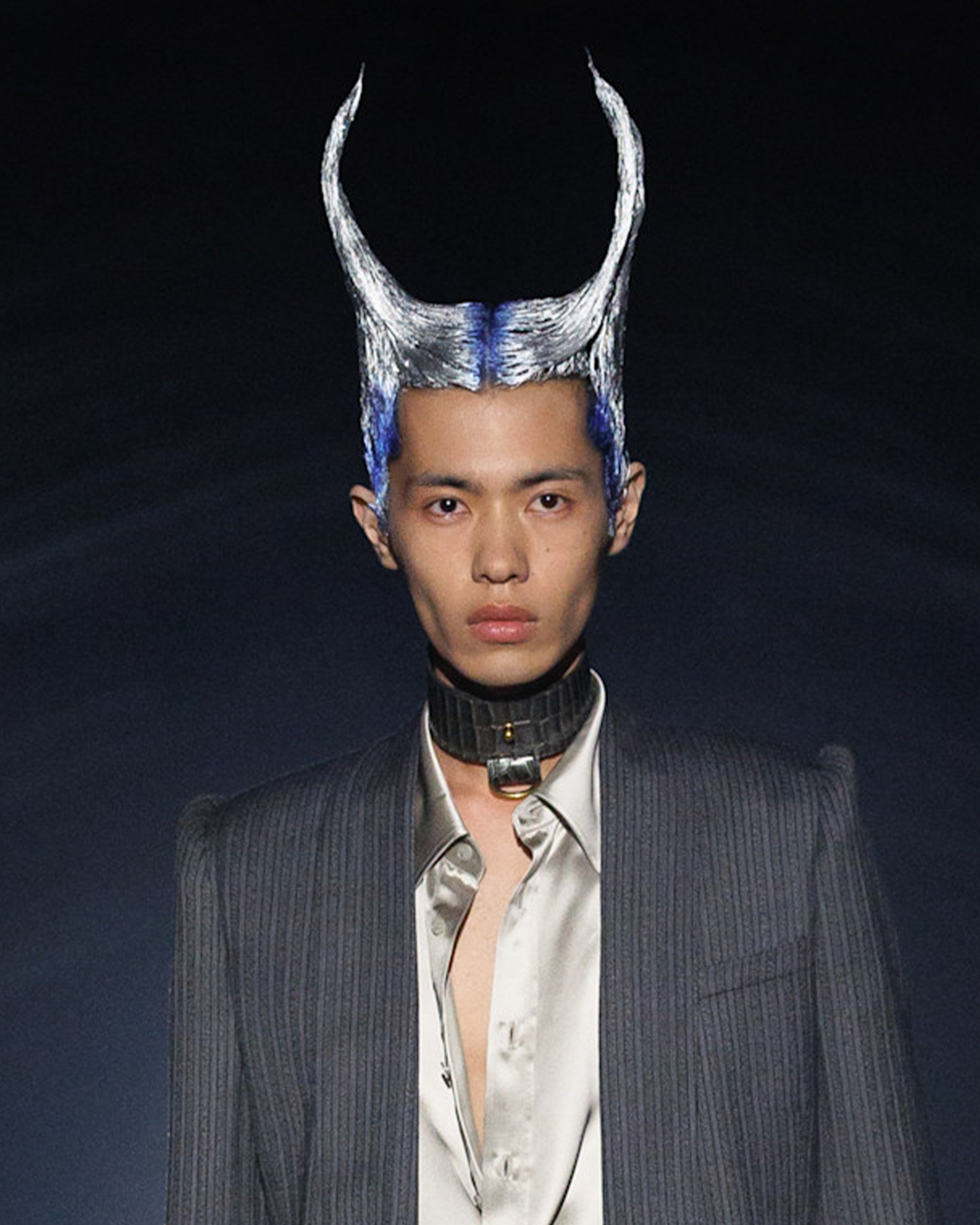 Photo of model walking in the Alexander McQueen Spring Summer 2027 show.