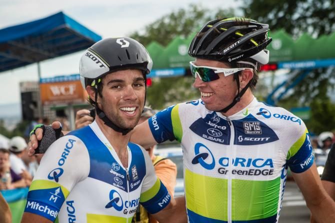 Michael Matthews (Orica-GreenEDGE) happy after another stage win.